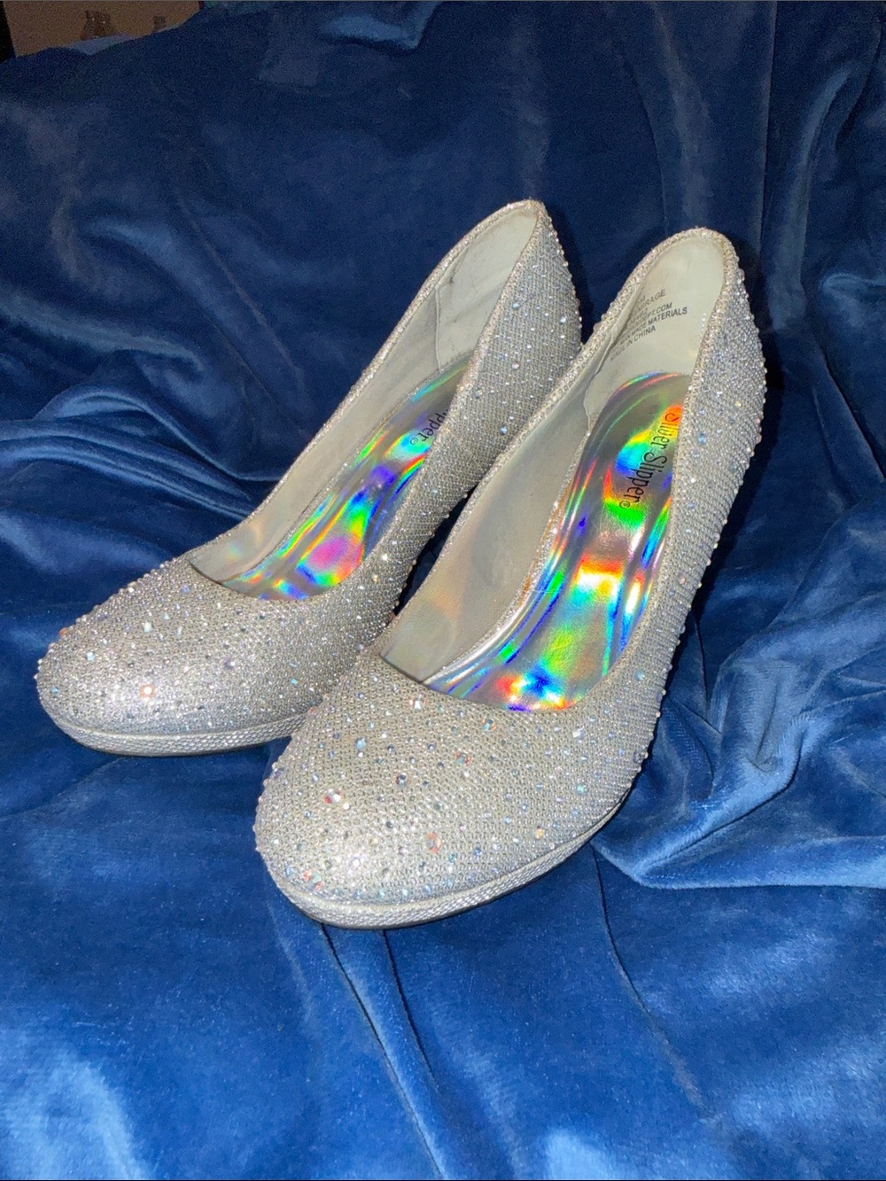 Sparkling Silver Rhinestone Women's Heels